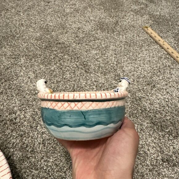 Bathing Beauties Whimsical Fun Ceramic Chip & Dip Set Platter Dish by Cardinal - Picture 9 of 9